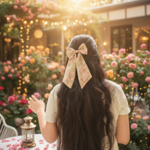 Floral Elegance Cotton Hair Bow