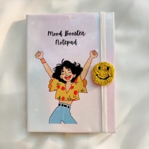 🌈✨ Mood Booster Notepad with Hand-Embroidered Smiley