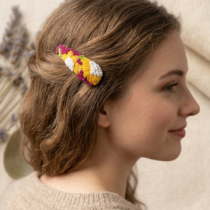 Sun-Kissed Meadow Hand-Embroidered Floral Hair Clips (Set of 2)