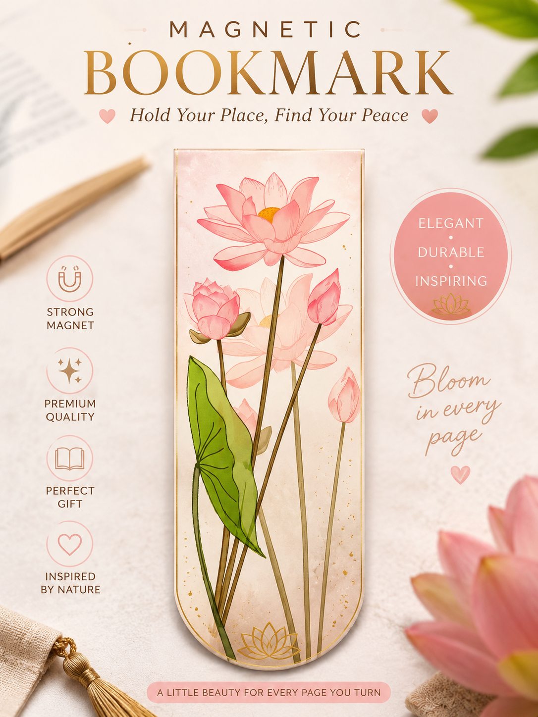 Lotus Magnetic Bookmark - Image 2
