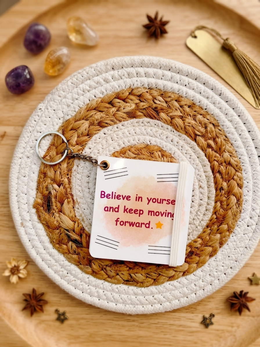 Keep Moving Forward Tiny Journal Keychain