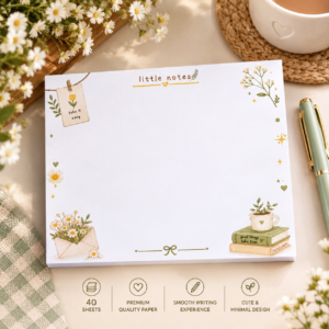 Kawaii Pink Floral Notepad